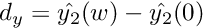 $d_y=\hat{y_2}(w)-\hat{y_2}(0)$