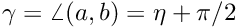 $ \gamma = \angle(a,b) = \eta + \pi/2 $