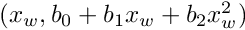 $(x_w,b_0 + b_1x_w + b_2x_w^2)$